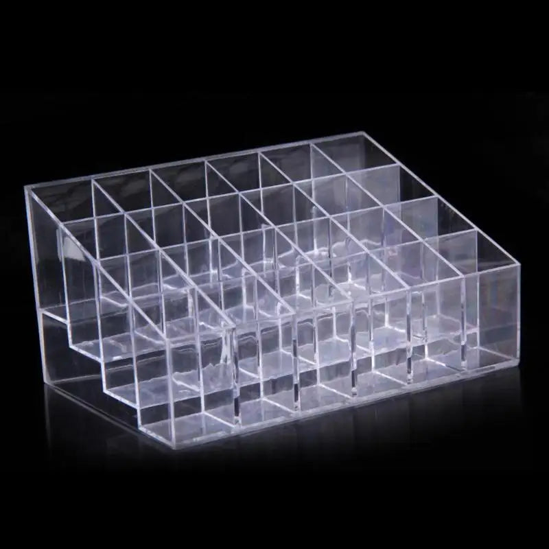 24 Grids Lipstick Holder Display Rack Case Cosmetic Nail Polish Make Up Organiser Box Large Size Acrylic Makeup Organizer