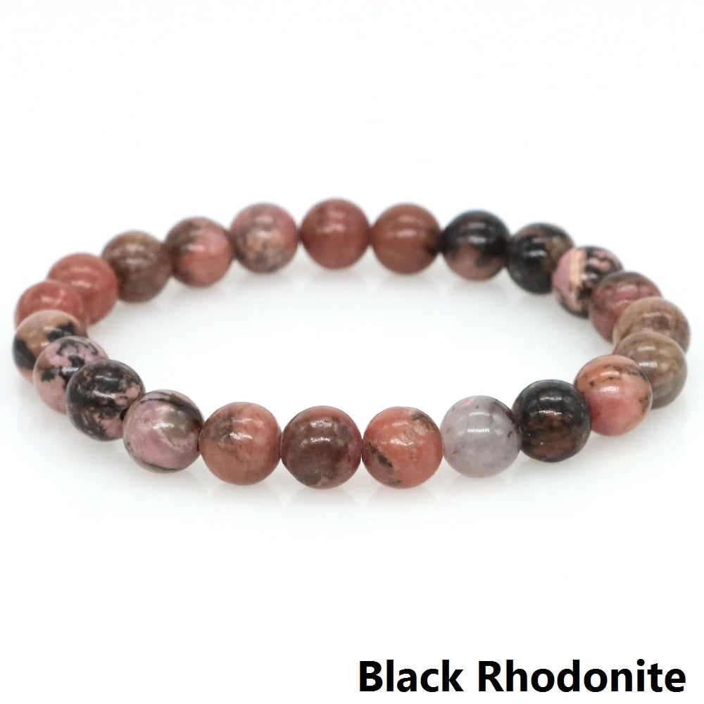 Women Men Bracelet Natural Rainforest Jasper Crystal Round Beads Wrist Chain Chakra Healing Energy Stretch Charm Strand Jewelry