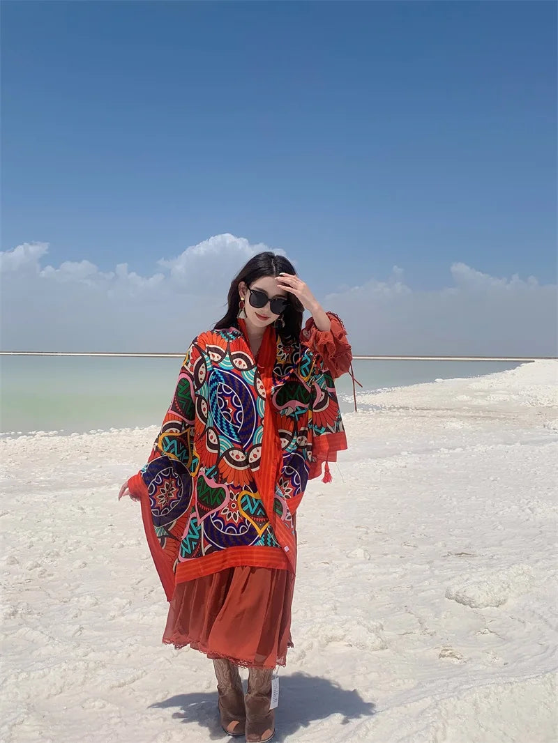 Travel Beach Sunscreen Scarves for Women Bikini Large Sarong Wrap Scarf Brazilian Swimsuit Bathing Cover-ups 17 Styles 90x180cm