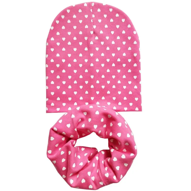 Star Print Cotton Baby Hat Autumn Winter Baby Girls Hat Boys Cap Toddlers Infant Cap Scarf Children Bonnet Hats