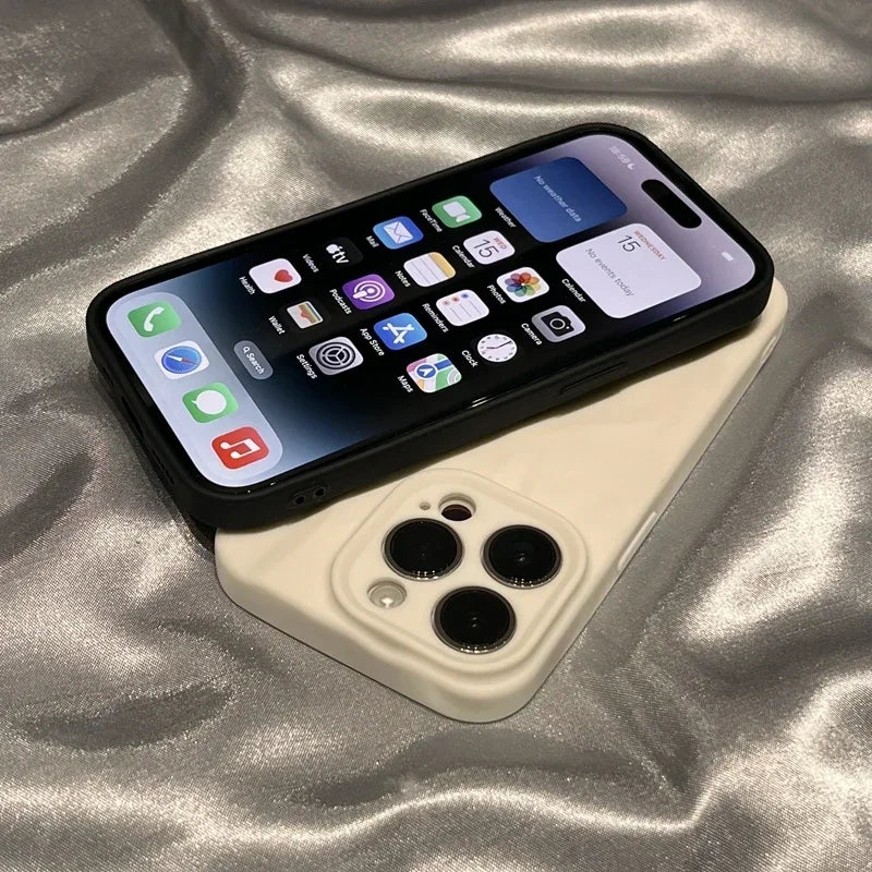 Soft Fold Pleated Pattern Phone Case For iPhone 17 16 Pro Max 11 12 13 14 15 Plus Air Silicone Protective Cover Funda Coque Capa