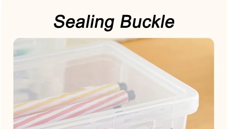 1/3Pc Clear Pencil Box Large Capacity Plastic Organizer Storage Boxes Bulk Stackable Design Portable Office Supplies For School