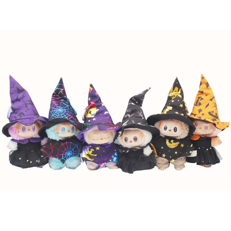 For Labubu Doll Halloween Series Witch Hat Cute V1 V2 V3 Labubu Pumpkin Skirt DIY Clothing Accessories Creative Toy Gift