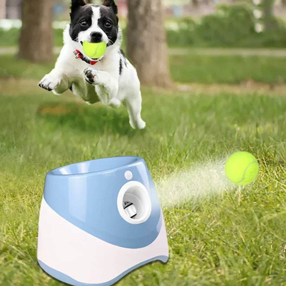 Automatic Dog Ball Launcher with 3 Distance Settings for Indoor & Outdoor Play, Keeps Pets Active & Healthy.
