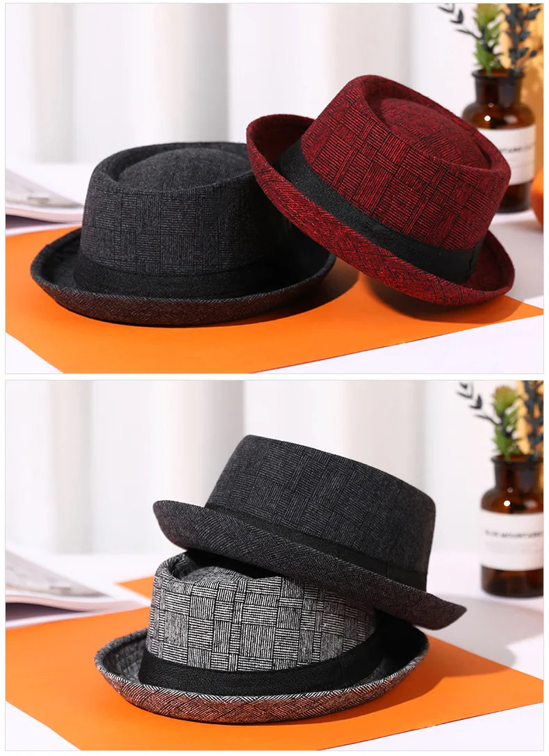 Cotton Sun Protection Top Hat for Men Simple and Retro Jazz Hat Outdoor Hip-hop Street Dance Hat