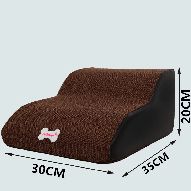 Removable Easy Cleaning Dog Bed Stairs Anti-slip 2 Steps Pet Stairs For Small Dog Toy Cat Pet Ramp Sponge Ladder Pet Supplies