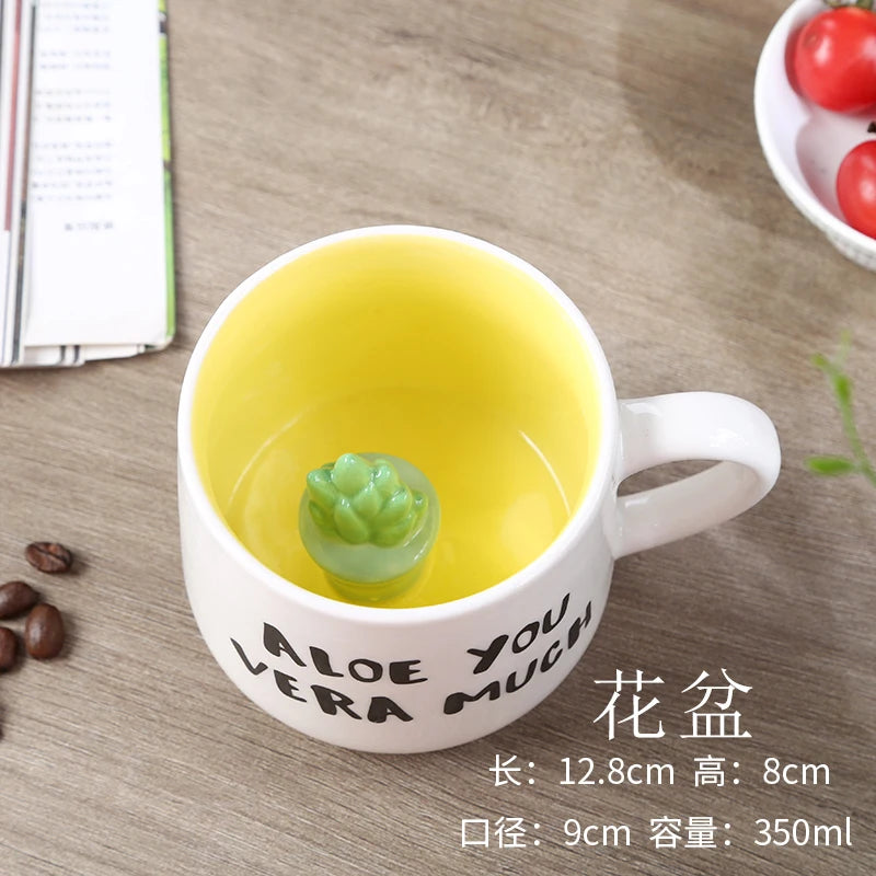 Cute Cartoon Coffee Figurine Mugs with Animal Inside, Ceramic 3D, Uincorn, Love Novelty Cup, Christmas Gift for Friends, Kids