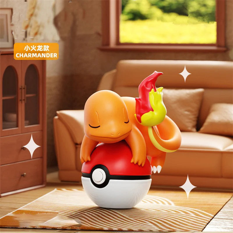 Authentic Pok é mon Pok é Ball Night Light Doll Handmade Pikachu CHARMANDER Doll Model Ornament Children's Toy Christmas Gift
