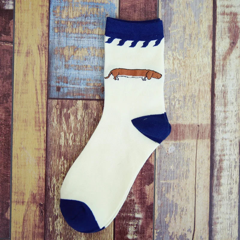 Cotton new men in tube socks cotton Man socks animal dog pet assembled autumn winter sock EUR39-44