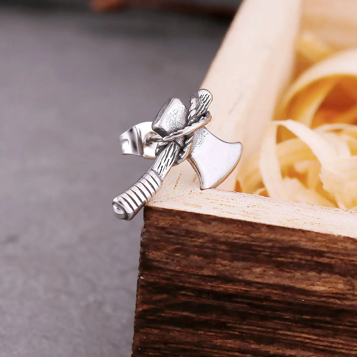 Nordic Vikings Slavic Axe Stud Earrings For Men Punk Rock Style Stainless Steel Earrings Fashion Charm Biker Daily Jewelry Gift