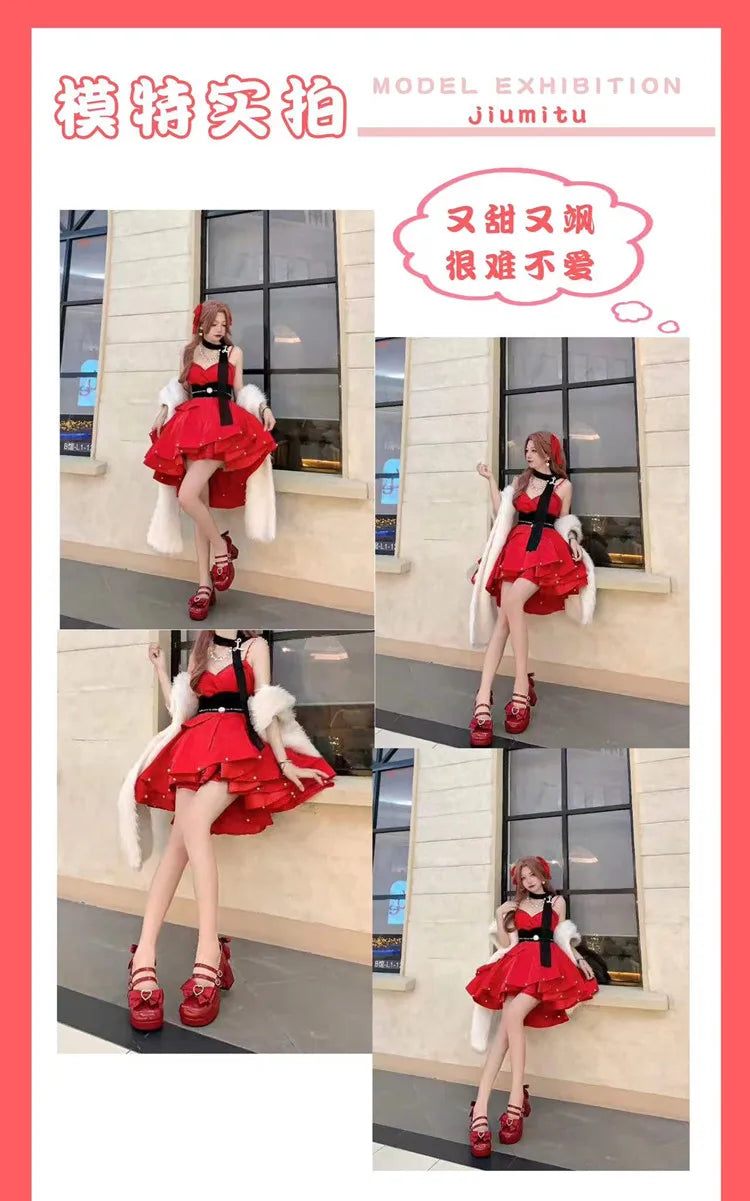 Lolita Shoes New Japanese Cute Round Head Pearl Bow Clips Leather Shoes Pumps Women Mary Jane Shoes High Heels Girls