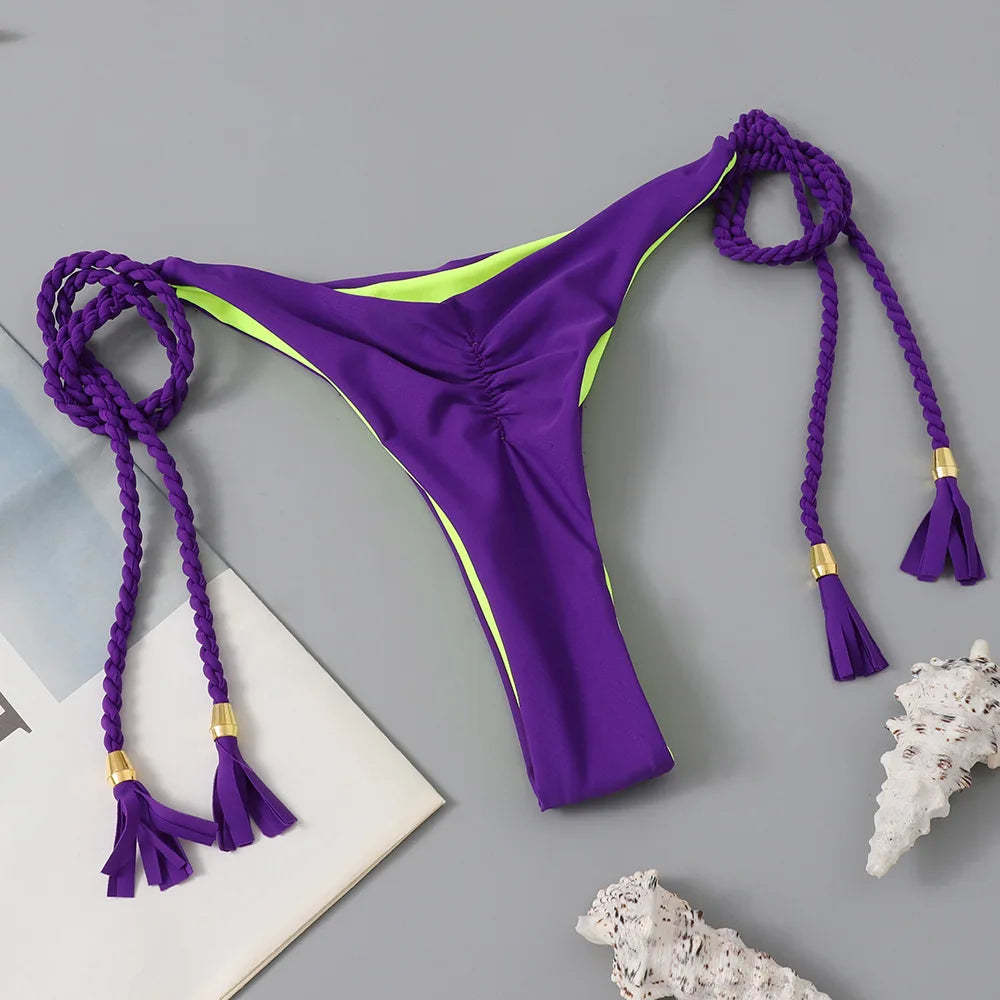 Swimsuit Women Bikinis Set Sexy Drawstring Bikini Beachwear Leopard Two-pieces Swimwear Bathing Suit Lace Up Bikini Set Biquinis