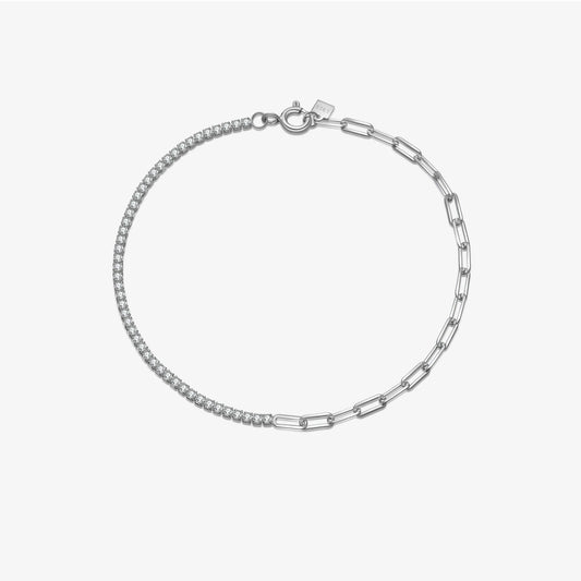 VEWANT 925 Sterling Silver Rainbow Colorful Zircon CZ Chain Bracelet Women Fine Jewelry Rock Punk Wedding Anniversary Gift