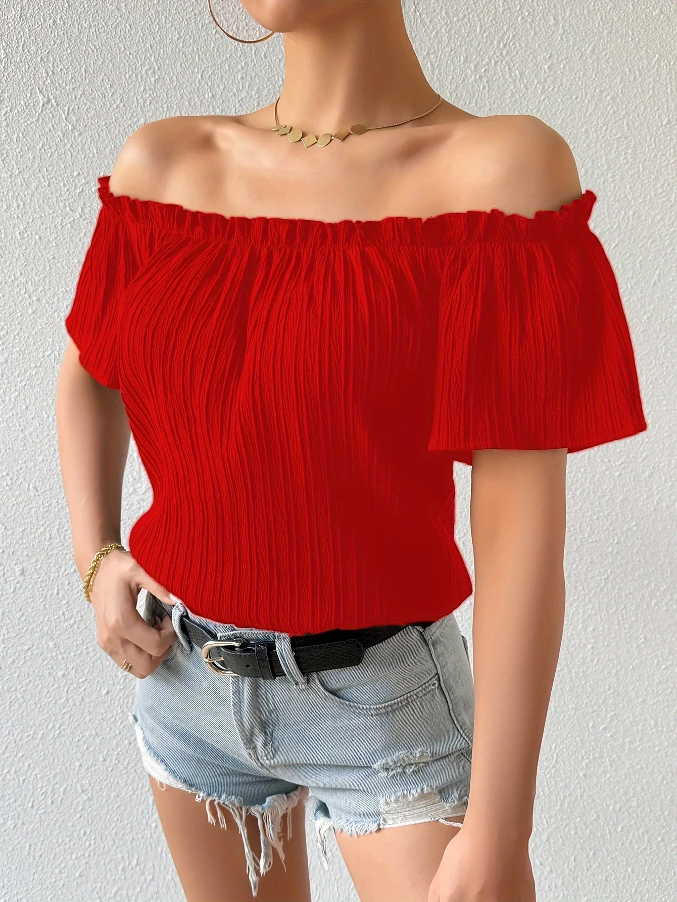 Summer Elegant Strapless Shirt for Women Casual Office Lady Solid Chiffon Blouses Fashion Off the Shouder Tops