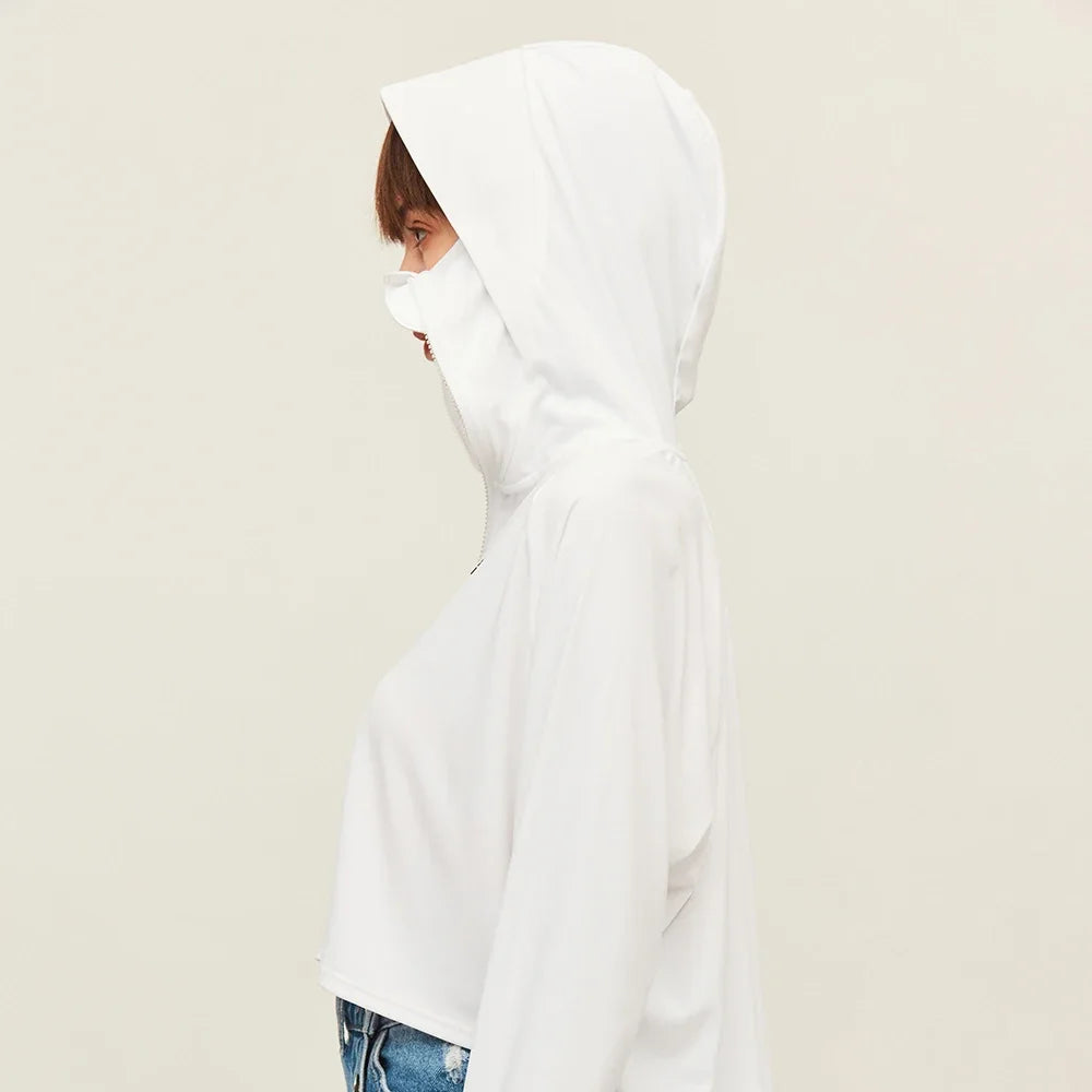 OhSunny Anti-UV UPF 50+ Sun Protection Coats Hooded Professional Sunscreen Loose Batwing Sleeve Outdoor Cycling