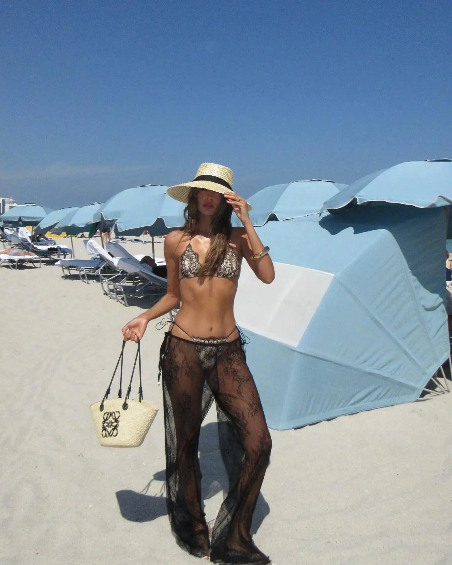 Mesh Bikini with Pants Swimsuit Brazilan Bikini Set Swimwear for Women Lace Halter Shirring 3 Pcs Bathing Suits Summer Female