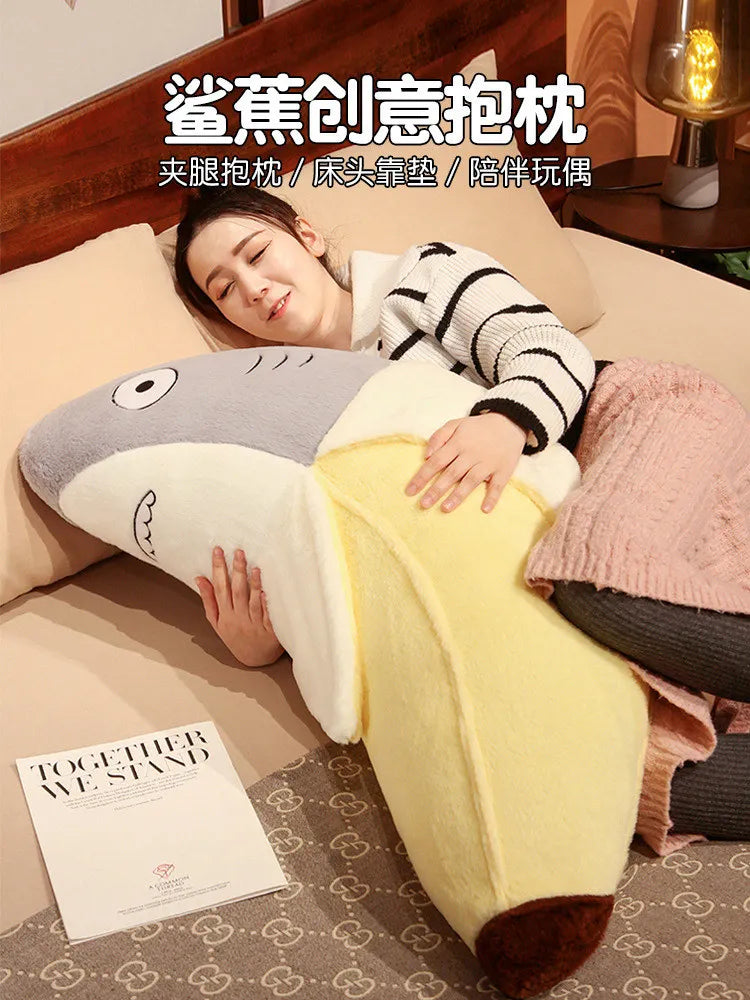 New Kawaii Transform Shark Banana Plush Toy Stuffed CuteShark Doll Animal Pillow Soft Cartoon Cushion Kid Christmas Gift