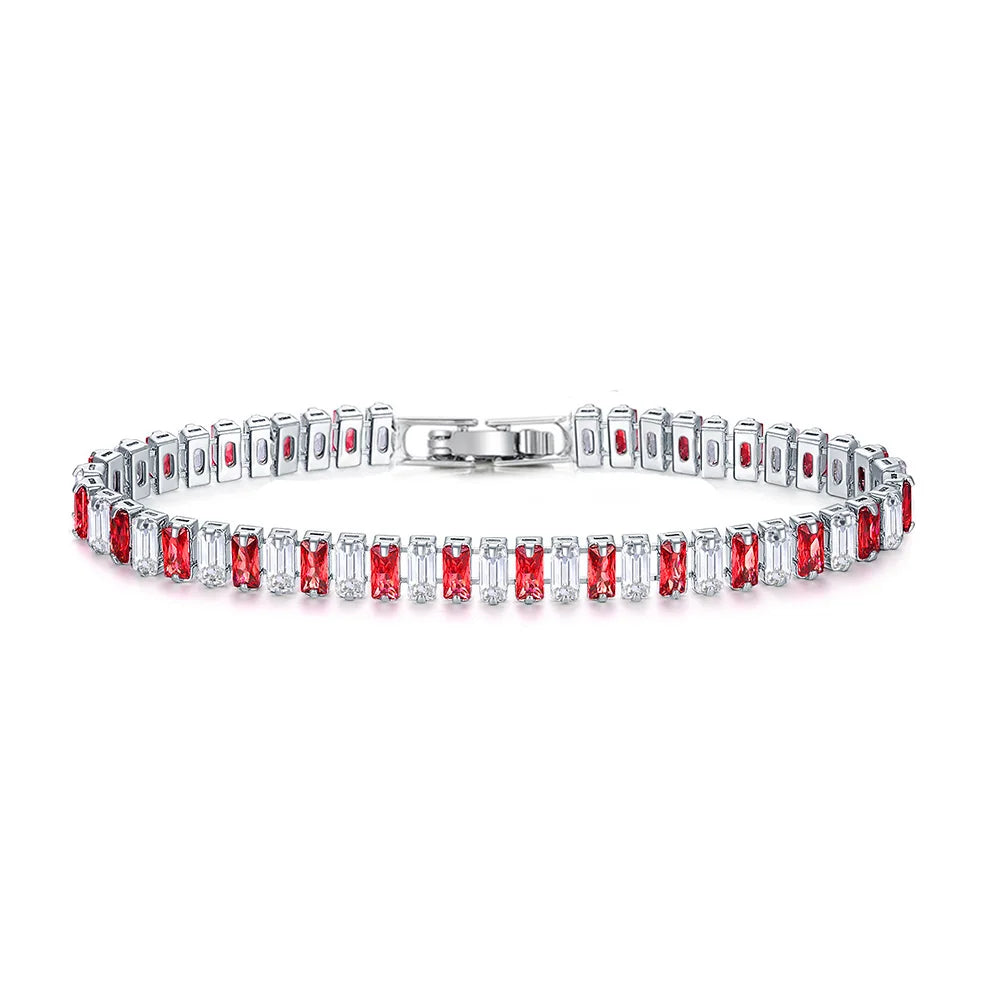 Rainbow Crystal Tennis Zircon Bracelets for Women Men Trendy Unisex Accessories Squares CZ Chain on Hand Classic Jewelry H167