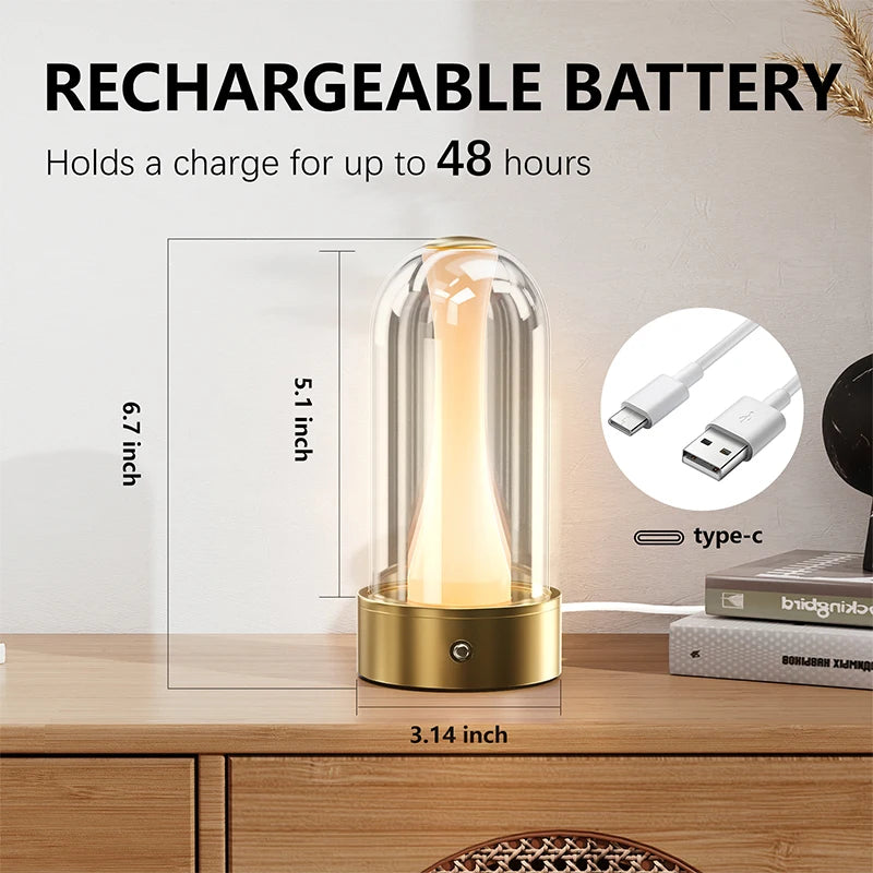 USB Rechargeable Led Desk Lamp 3 Color Changing Mode Bedside Lamp Bedroom Portable Touch Button Emotional Lamp Camping