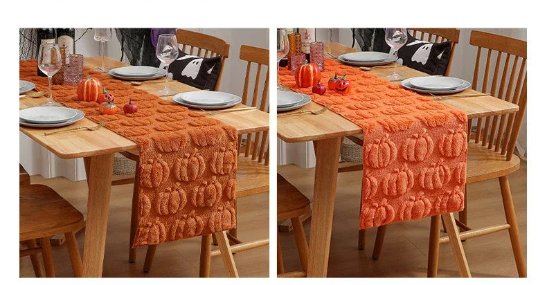 Halloween Ghost White Table Runner Fall Pumpkin Party Dining Decorations Christmas Dining Table Harvest Decor