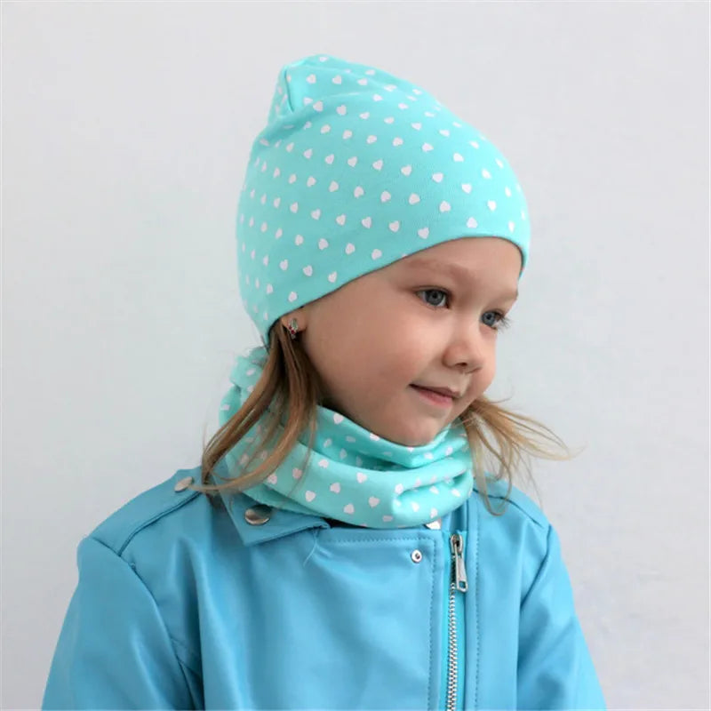 Star Print Cotton Baby Hat Autumn Winter Baby Girls Hat Boys Cap Toddlers Infant Cap Scarf Children Bonnet Hats