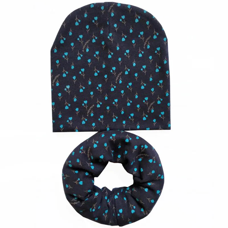 Star Print Cotton Baby Hat Autumn Winter Baby Girls Hat Boys Cap Toddlers Infant Cap Scarf Children Bonnet Hats