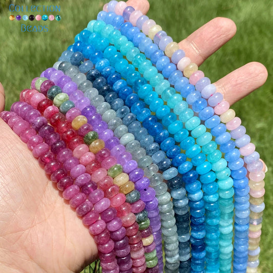 5x8mm Natural Stone Beads Aquamarine Amethyst Tourmaline Rondelle Loose Beads For Jewelry Making DIY Bracelets Accessories 15''