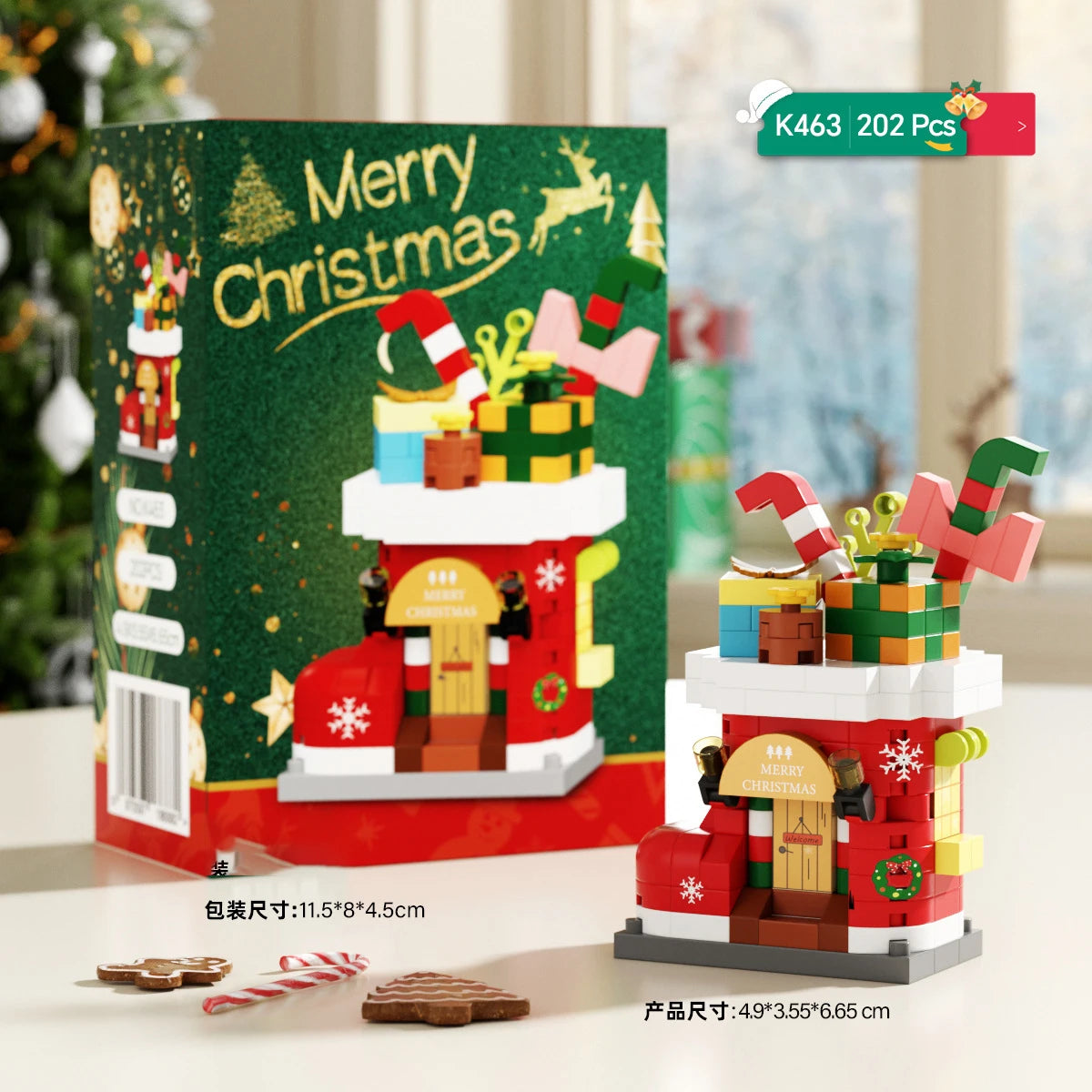 christmas train santa claus moc building blocks toys construction set for girls christmas tree decorations micro building blocks