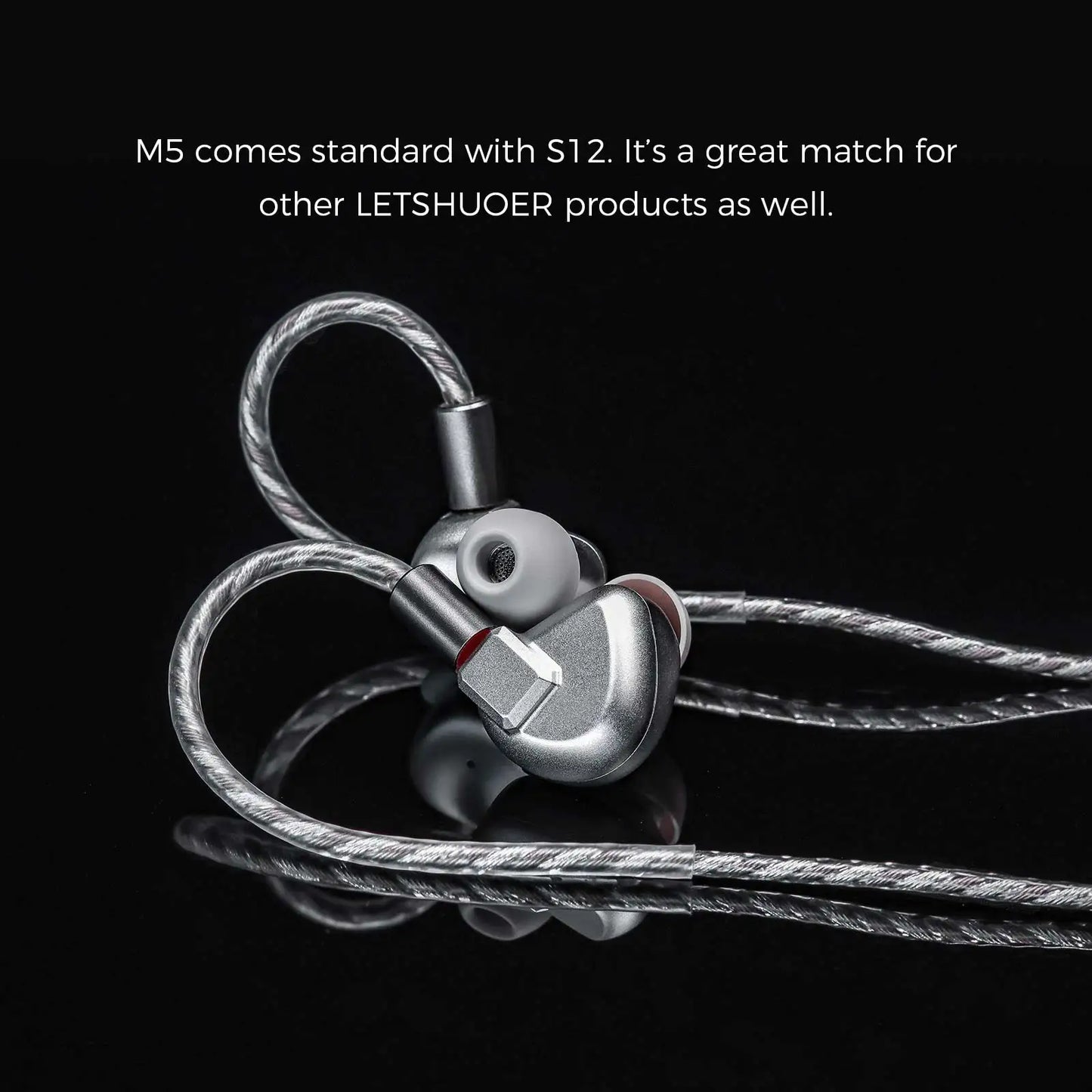 LETSHUOER M5 audio 3.5mm cable or 4.4mm balanced headphone cables with 2 pin connector 392 strands silver-plated copper cable
