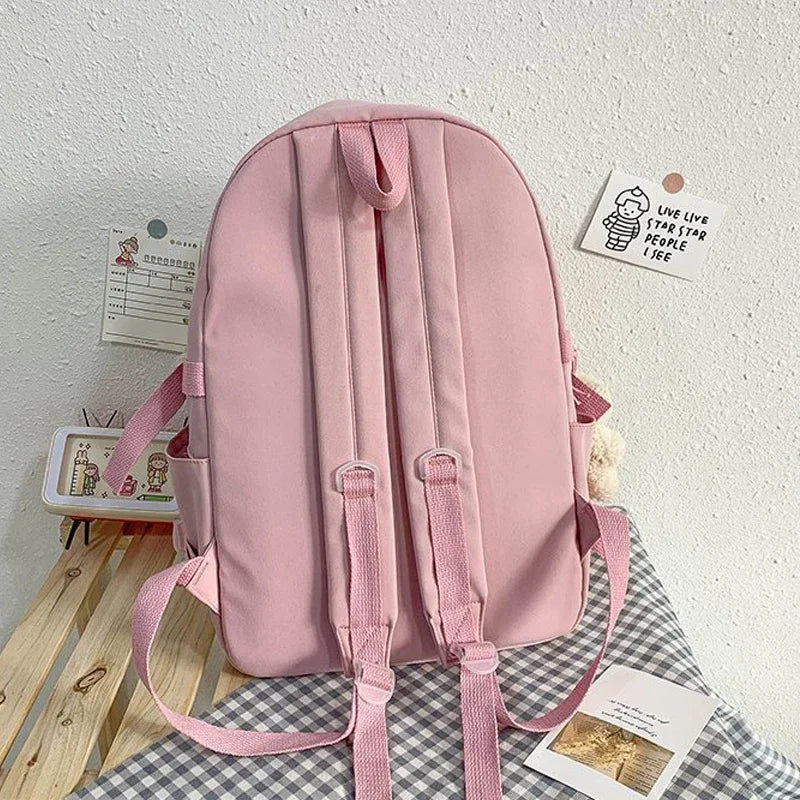 Fashion Schoolbag Large Capacity High School Female Backpack Daily Leisure Bags 2023 Shoulder Adjustable Backpack