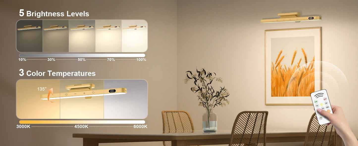 WILLED Touch Table Lamp Magnetic Desk Lamp Bulit-in 2500mAh Battery for Reading Cabinet Mirror Bedside Rechargeable Night Lights