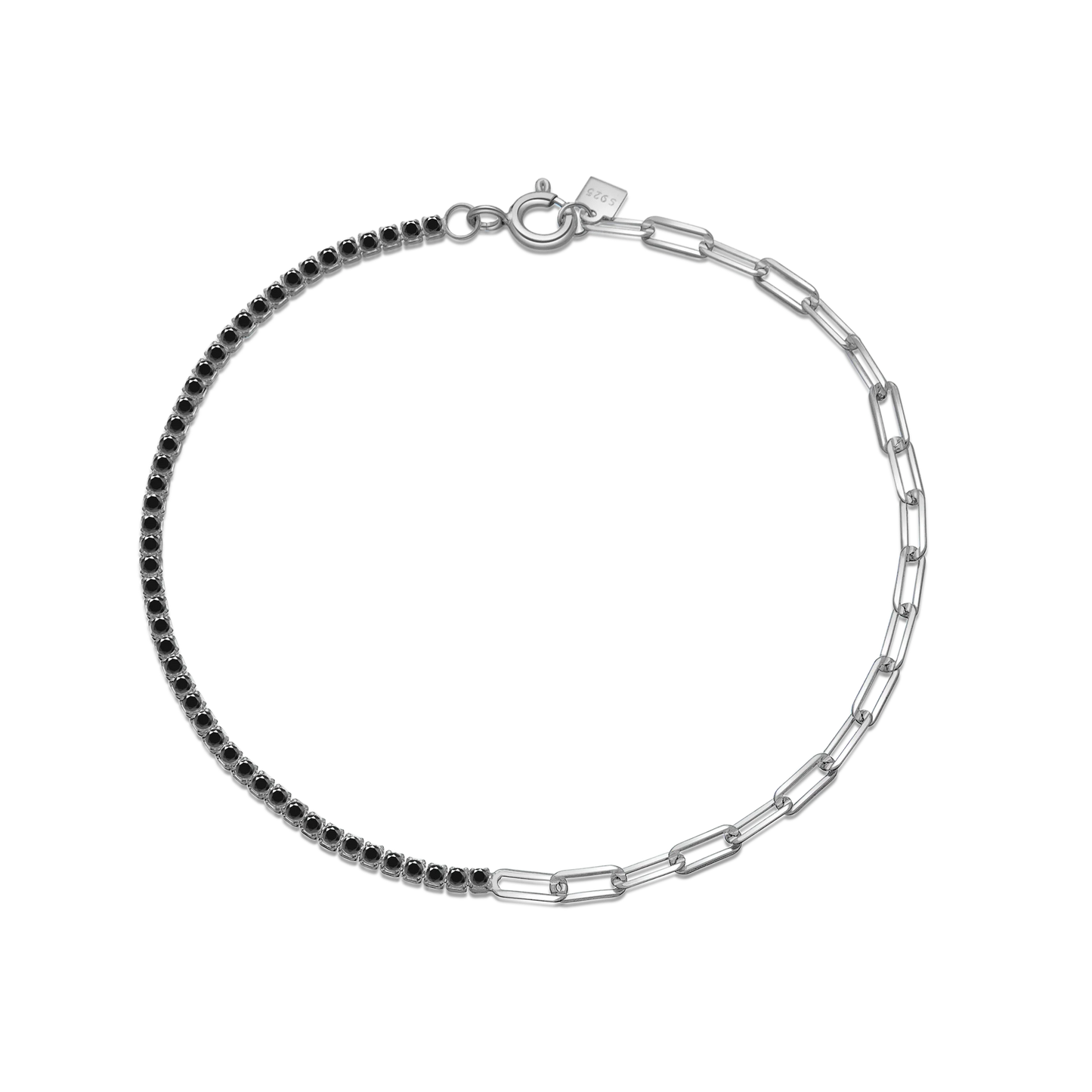 VEWANT 925 Sterling Silver Rainbow Colorful Zircon CZ Chain Bracelet Women Fine Jewelry Rock Punk Wedding Anniversary Gift