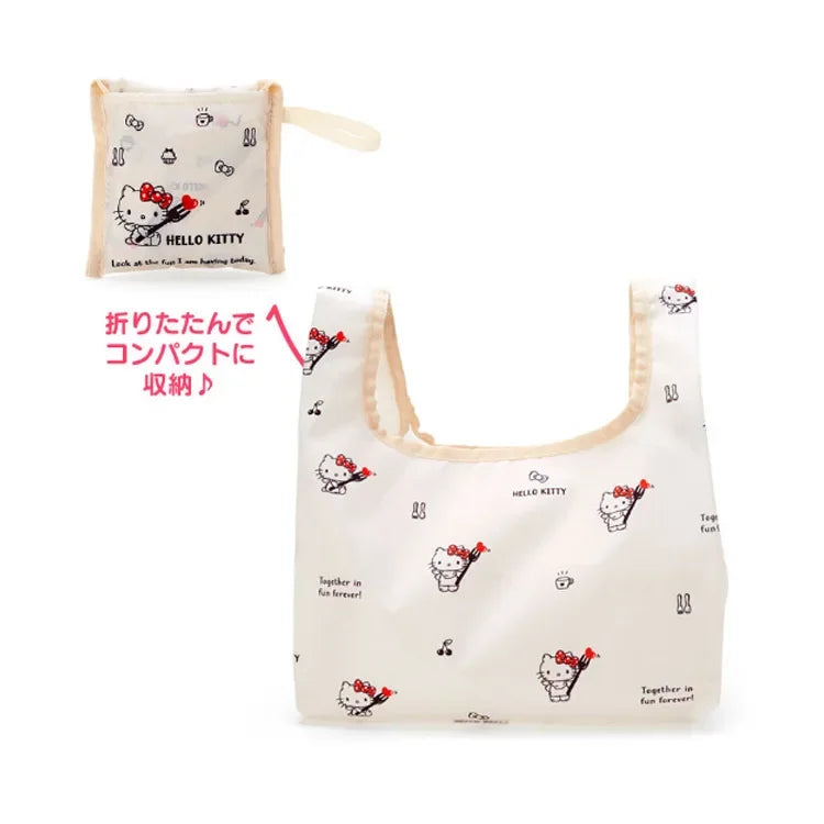 Foldable Hello Kitty Kuromi Melody Cinnamon Cartoon Storage Bag Organizer Folding Large Capacity Shopping Bag Christmas gift