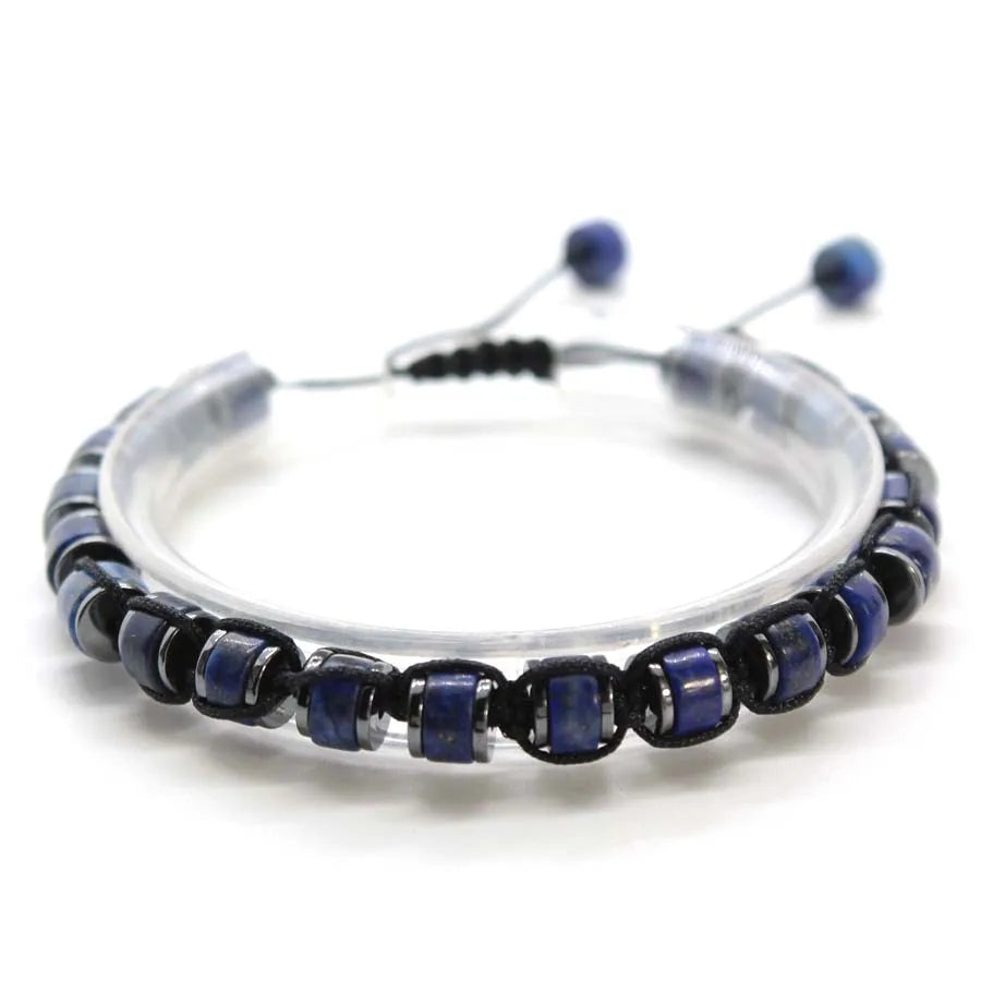 Handmade Braided Crystal Stone Bracelets For Couple Natural Amethyst Tourmaline Rope Macrame Adjustable Women Bracelet Jewelry