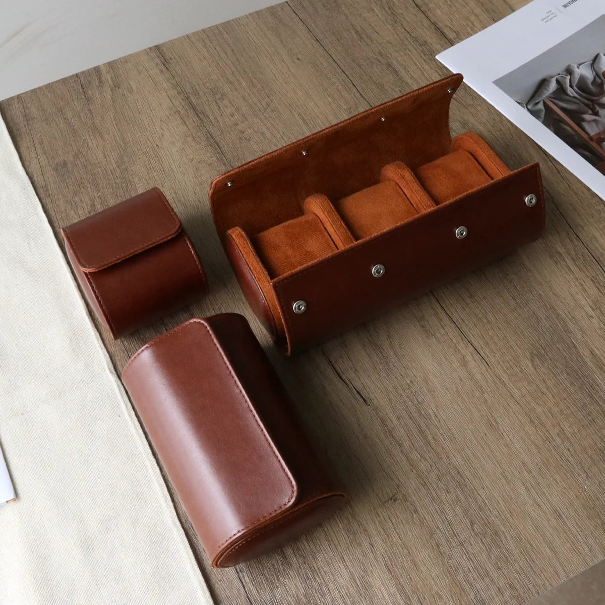 Travel Watch Storage Box Leather Watch Display Case Storage Box Watch Organizers Men Christmas Gift Watch Travel Case Watch Box