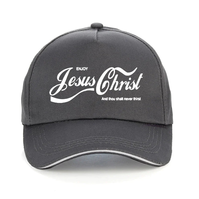 Enjoy Jesus Christ The Real King Christian Funny Men Hat Faith Prayer Graphic Fashion New Cotton Unisex Baseball Cap