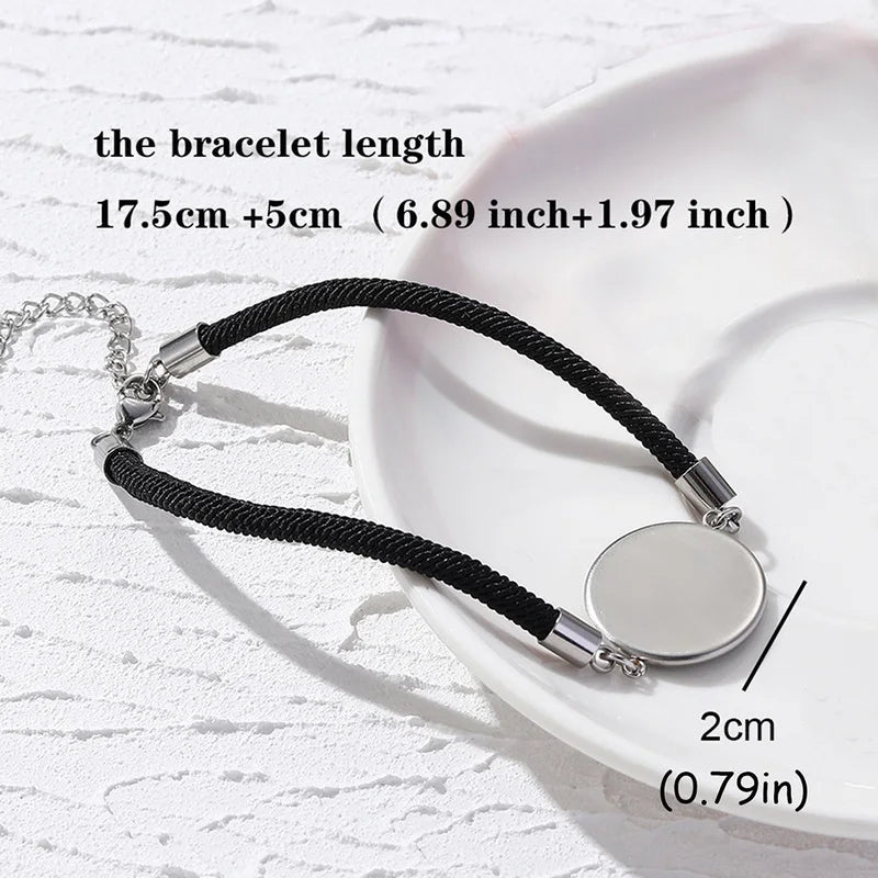 2 PCS/Set Stainless Steel Couples Bracelet For Women Lover Luminous Sun Moon Rope Charm Friendship Girlfriend Party Jewelry Gift
