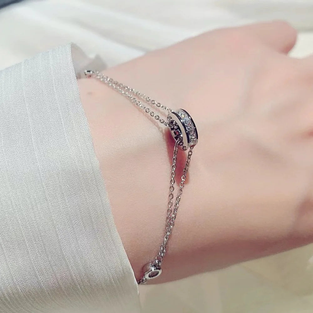 New Fashion Women's Bracelet, Shining Exquisite Chain Women's Jewelry, Suitable for Women's Daily Wear Bracelet, Christmas Gift