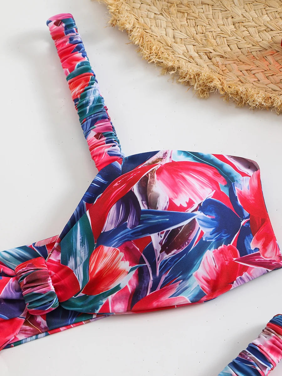 Sexy Bandeau Bikini Women's Swimsuit 2025 Two-piece Swimwear Thong Bikinis Set Female Bathing Suit Woman Swimming for Beach Wear