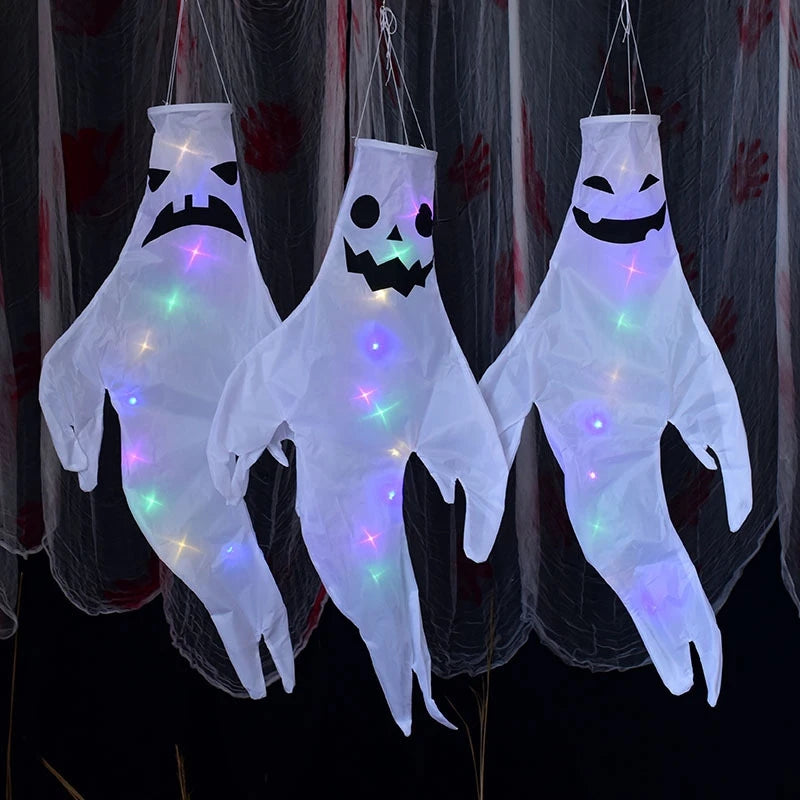 Halloween Floating Ghost Decor  for Home Courtyard Hanging Pumpkin Lamps   Halloween Scary Horror Atmosphere Decor