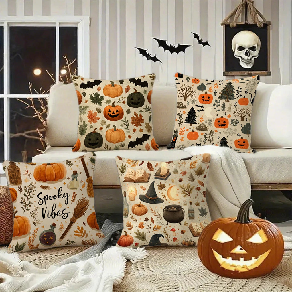 Halloween Pumpkin Pattern PillowcaseSuitable for sofa car bedroom decorative cushion cover pillow cover