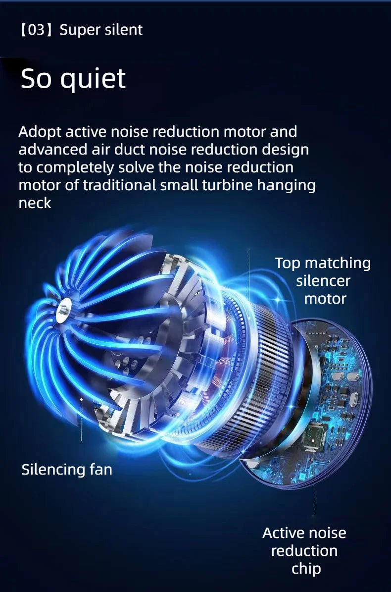 Portable Neck Fan Personal 4000mah Bladeless Cooling Neck Fan Blow Cold Air Neck Cooler Wearable Fan Around Your Neck Adjustable