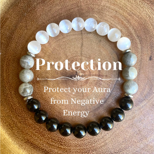 Protection Bracelet from negative energy, Tourmaline Labradorite Bracelet, Natural stone Bracelet, Good Gift for Women/Men, 1pc