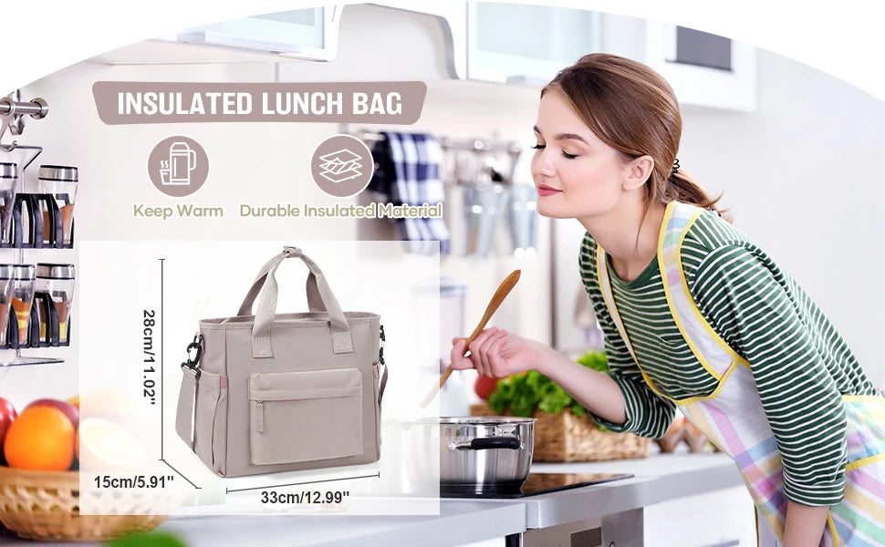 Large Lunch Bag Insulated Cooler Bag Lunch Box, Thermal Bag for Work Picnic, Portable Cool Box Reusable Tote Lunch Bag Carry Bag