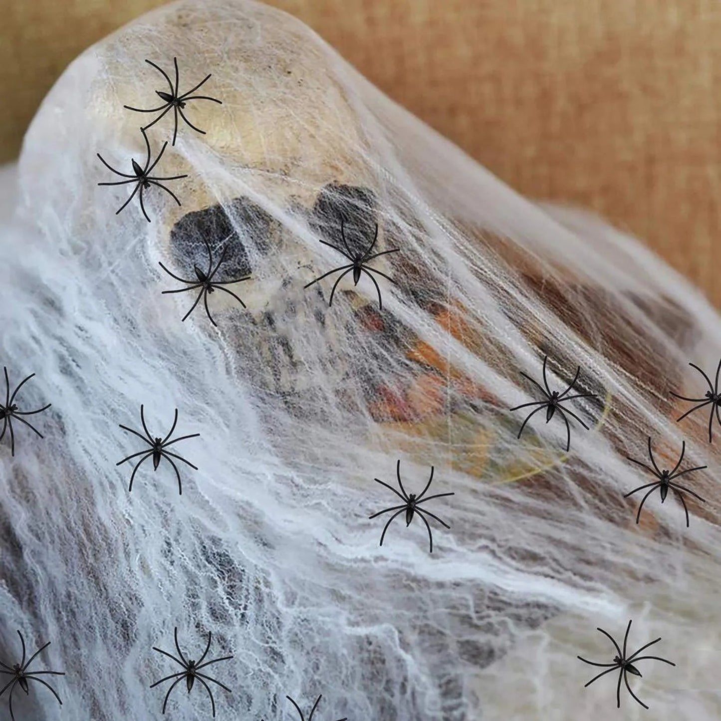 Halloween Horror Glowing Voice Control Spider Cotton Skull Ghost House Secret Room Courtyard Decoration Decor Prop