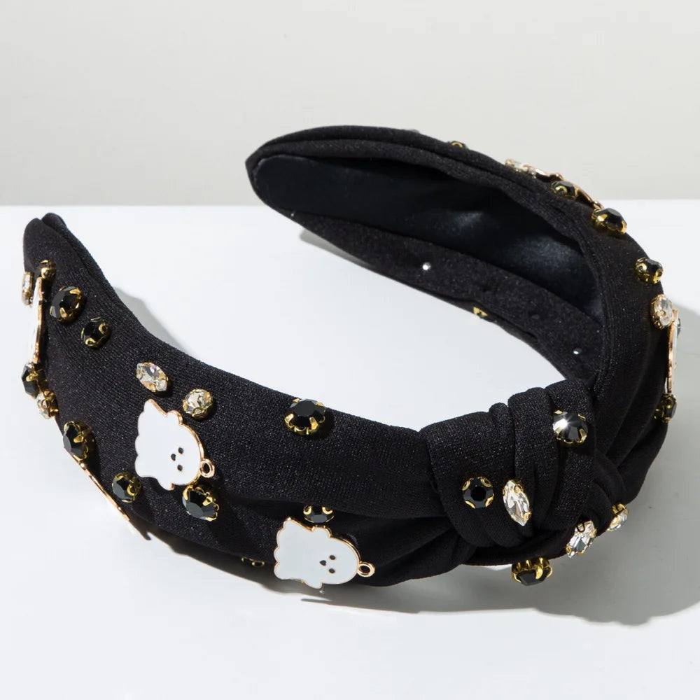 Halloween Themed Headbands For Women With Diamonds Rice Beads Letters little ghost Accessories Holiday Hair Accessories Gifts