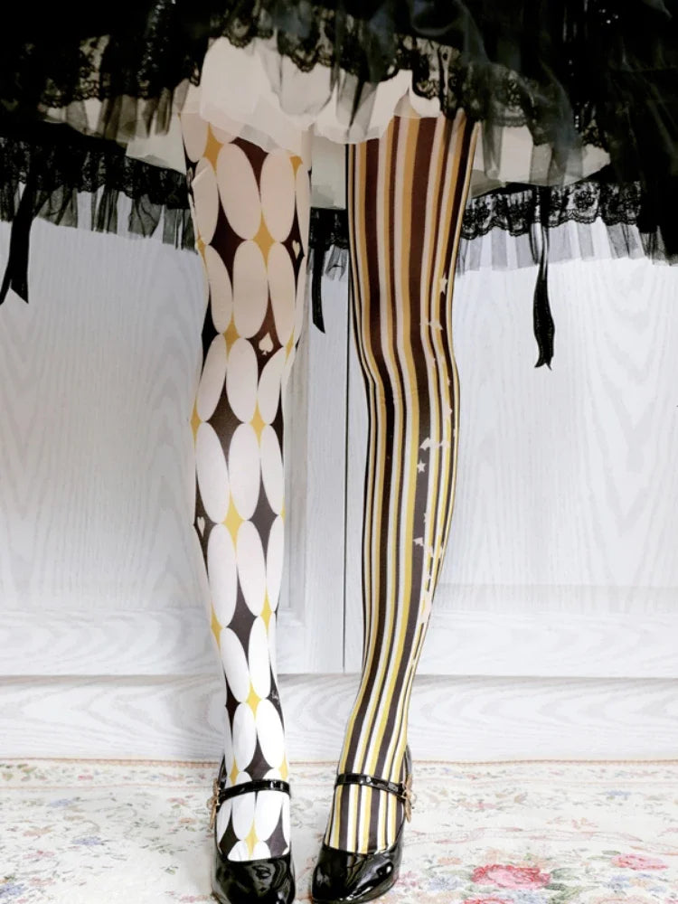 Lolita Fashion Printing Tight Pantyhose Sexy Stockings Gothic Halloween Body Stockings for Women Thin Pantyhose Sexy Tights