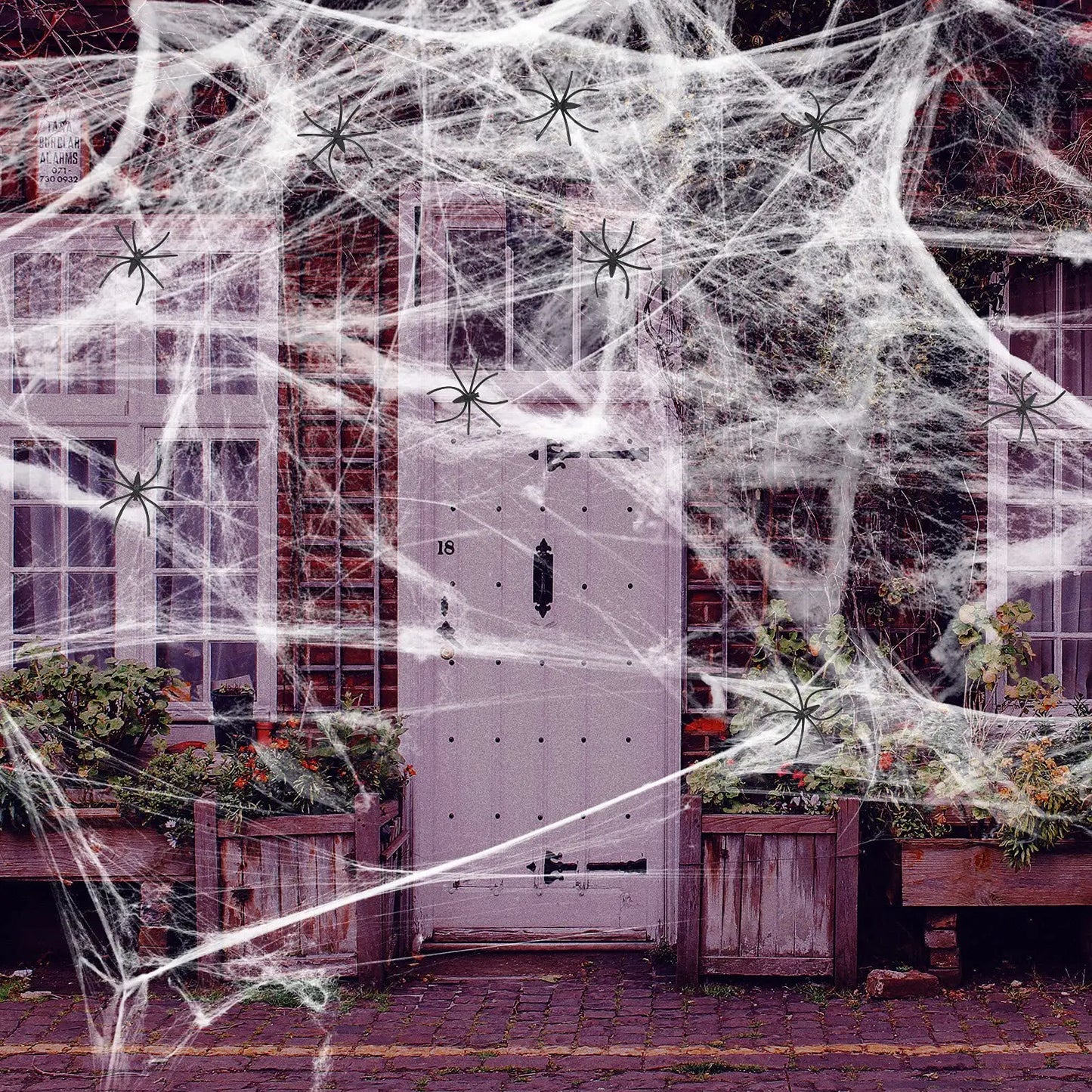 White Spider Web For Halloween Decorations Artificial Stretchy Cobweb For Halloween Scary Party Scene Decor Haunted House Props