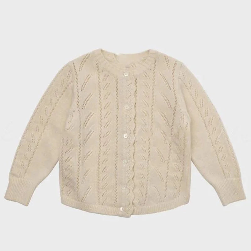 2025 Lou Autumn Girls Blouse and Skirts Set Vintage Kids Sweaters Knitted Cardigan Casual Pant Winter Warm Outwear Coats Suit