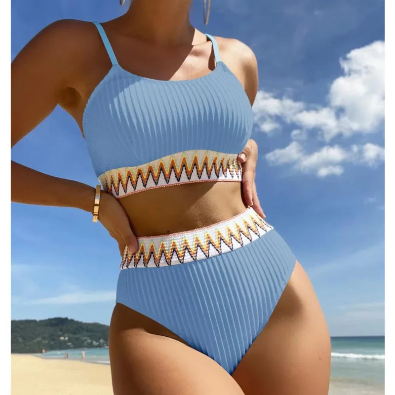 Sexy High Waist Bikinis 2025 Swimsuits Women's Swimwear Push Up Female Beach Swimming Wear Bathing Suits Bikini Set Pool Bather